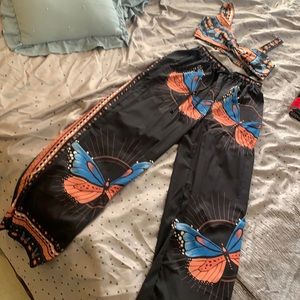 Butterfly set crop top and palazo pants